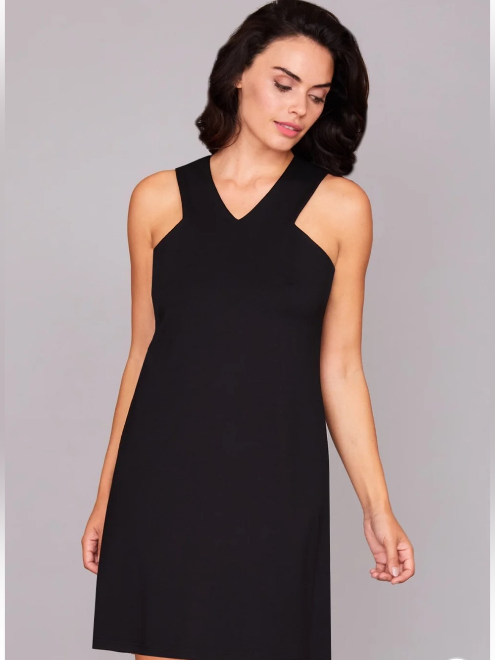 Peace of Cloth V-Neck Black Dress Sleeveless Minimalist Modern Medium
